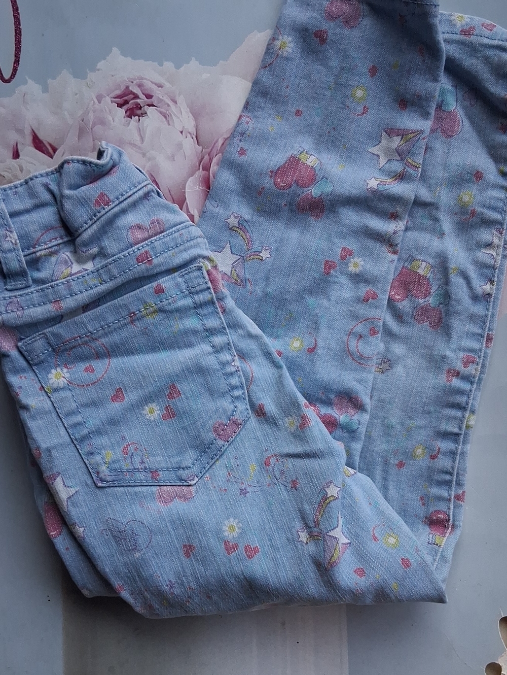 The Children's Place Light Blue Heart & Star Print Skinny Jeans